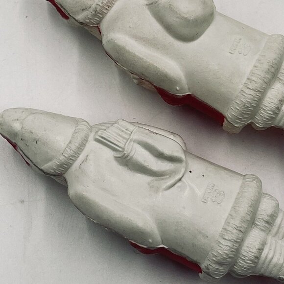 2 Vintage Irwin Standing Christmas Santa Claus w Gifts & Toy Sack Plastic 4" - Picture 7 of 16